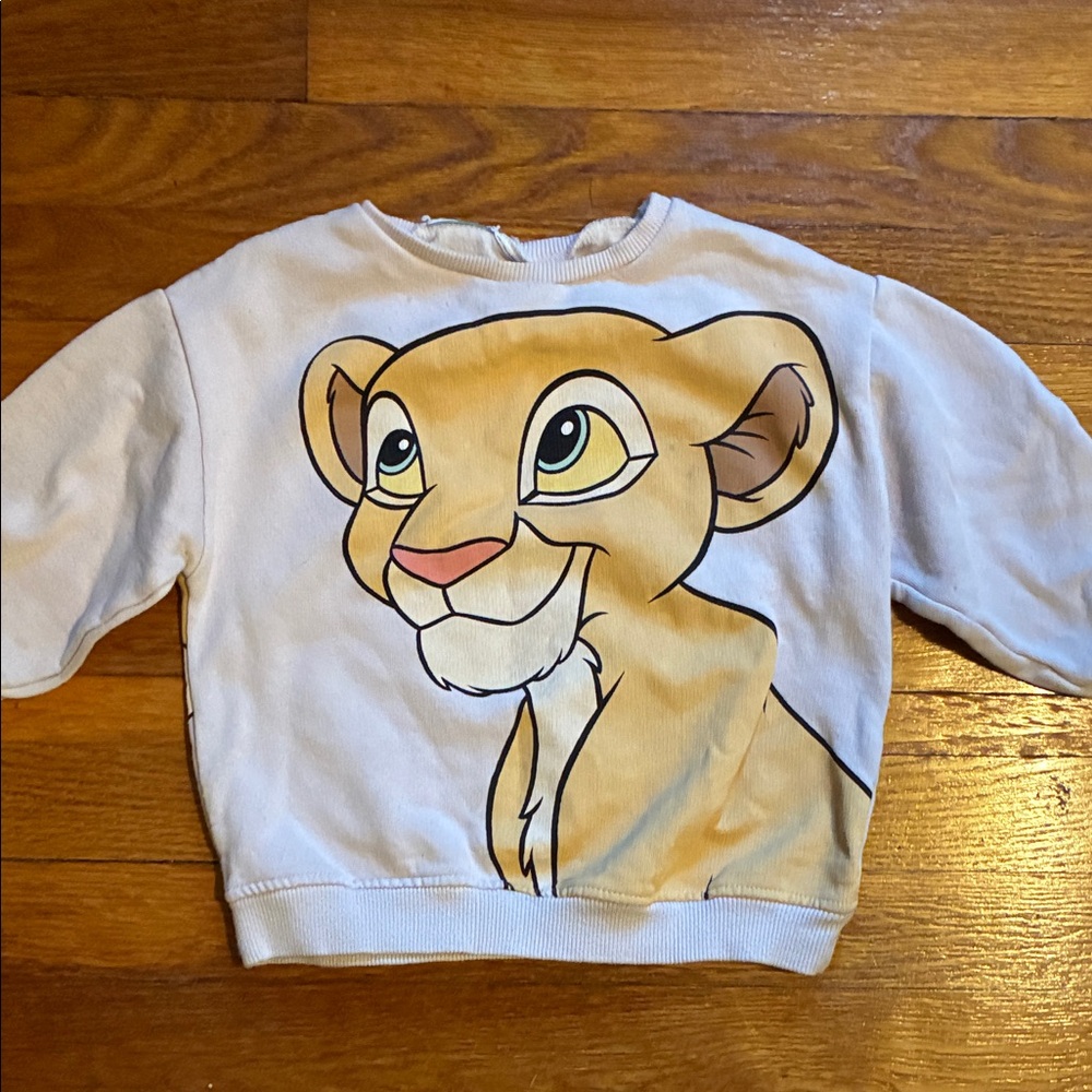 Zara Kids Simba Sweatshirt - White and Tan